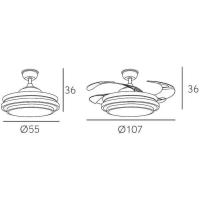 Ventilador de Techo con Luz LED 36W | Aspas Retráctiles |   3 tonalidades |   6 Velocidades |   Control Remoto |   temporizador |   Silencioso, Blanco, Mediano, Metal - details 6