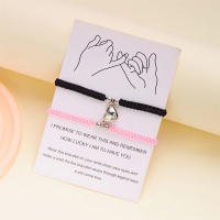 2 unids/set corazón romántico magnético atraer pareja para Mujeres Hombres moda cuerda trenzada pulsera a juego joyería de amistad - details 2