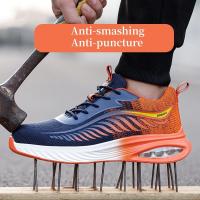 Zapatos de seguridad para hombres, cojín de aire, antigolpes, antipunción, zapatos de trabajo de protección, botas de seguridad indestructibles de acero del dedo del pie, zapatillas de trabajo deportivas - details 1