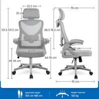 Silla de Oficina Ergonómica Silla Reposabrazo Ajustable Silla Oficina Trabajo con Reposacabeza Silla Giratoria Rosa - details 11