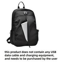 Moqueta Ligera de 20L Mejorada para Hombres y Mujeres con Compartimento para Portátil y Puerto de Carga USB - Correas Ajustables, Poliéster para Viajes, Trabajo, Escuela, Negocios - Carbón, Bolso de Transporte |   Diseño minimalista |   Textura Suave, Moc - details 7