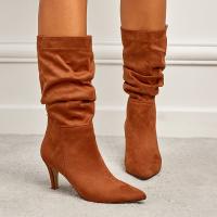 Botas de tacón alto para mujer, zapatos de bota larga informales, moda de otoño - details 4