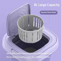 8L Mini lavadora portátil de lavadora plegable 3 modos con escurridor para viajes Camping ropa interior calcetines de tela para bebés - details 6