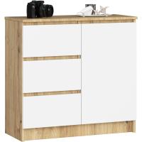 Cajones 2 Estantes Credenza Alta 80 cm 80x35x77 cm Roble Artisan - details 0