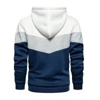 Sudadera con capucha de retales para hombre, ropa informal holgada de lana, ropa de calle cálida, moda masculina, prendas de vestir deportivas de otoño e invierno - details 8