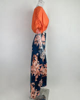 Conjunto informal de moda para mujer, pantalones de pierna ancha estampados con cuello en V, temperamento, nuevo estilo, otoño 2025 - details 11