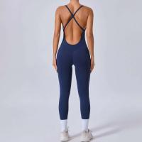 Conjunto de gimnasio para mujer mejorado con acolchado, traje de yoga, ropa deportiva, azul marino beige, 2024 - details 17