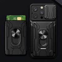 Funda con anillo de armadura para iPhone, soporte magnético, ranura para tarjeta, protección de cámara, 14, 13, 12 Pro, 11, XS, MAX, XR, X, SE, 2020, 2022, 8, 7 Plus - details 1