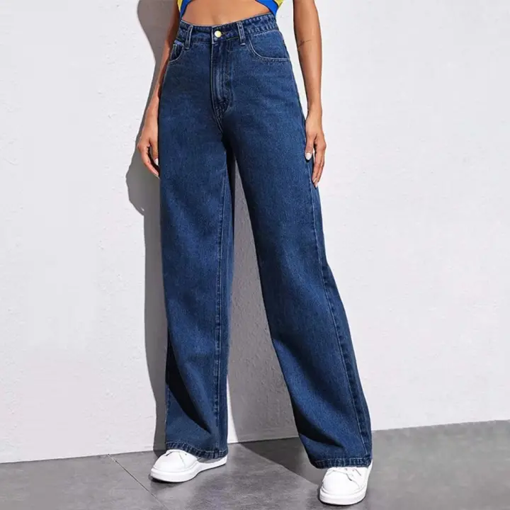 Nuevos jeans de mujer, pantalones de mezclilla rectos de cintura alta y ajuste slim para mujer - 1
