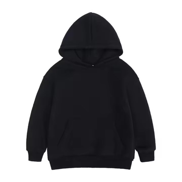 Sudadera con capucha gruesa de color sólido para niños, 95% algodón, de 2 a 13 años, novedad - 1