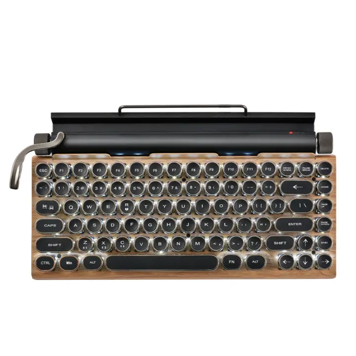 Teclado de máquina de escribir Retro, inalámbrico, Bluetooth, mecánico, 83 teclas, ordenador portátil, PC, juegos - 1