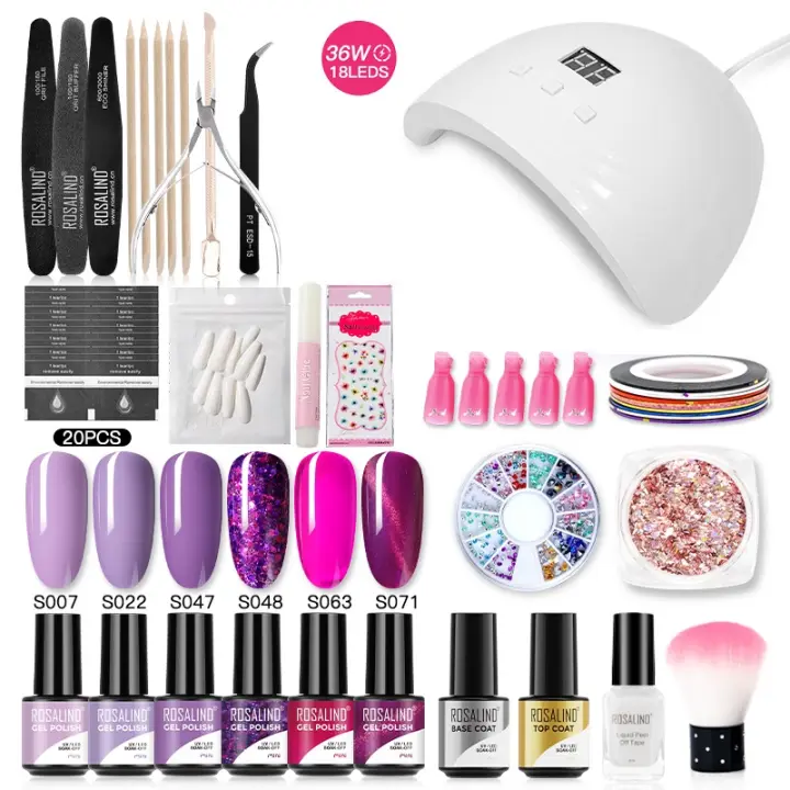 ROSALIND-Conjunto de esmaltes en Gel para uñas, herramientas de manicura, conjunto completo, para Semi permanente, necesita UV LED - 1