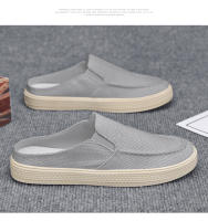Sandalias para hombre al aire libre Media zapatilla Zapatos casuales de verano Lona Zapato para caminar ligero de fondo suave - details 14