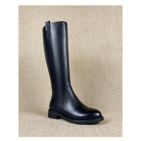 Nuevas Botas De Cuero De Terciopelo De Otoño E Invierno Para Mujer, Botas Elásticas, Botas Planas - details 1