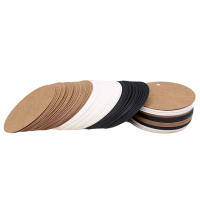 Etiquetas redondas de Papel Kraft para equipaje, tarjetas de etiqueta de precio hechas a mano en blanco, color marrón, decoración de fiesta de boda y Navidad, 100 unidades por lote - details 5