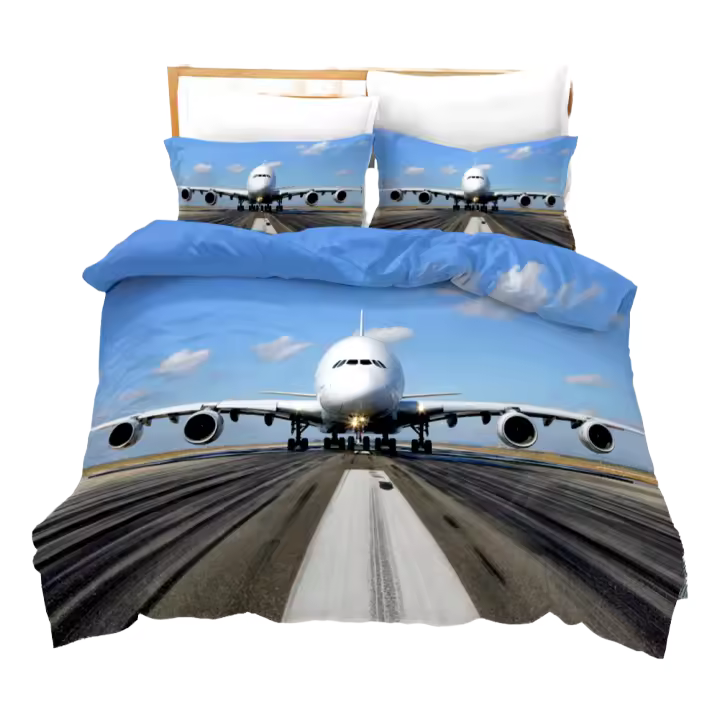Cubierta de Edredón de Aviación de Poliéster Juego de Ropa de Cama para Niños - 1