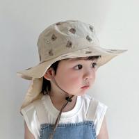 Gorro panamá Kawaii para niños, protección del cuello, bordado de dibujos animados, sombrero para el sol para bebé, protector solar, sombrero de pescador de verano de secado rápido para niñas - details 25