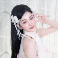 1 par de pinzas para el pelo de novia con estilo coreano, cuentas de perlas blancas, horquilla para novia, tocado de boda con borlas hecho a mano, accesorios para novia - details 2
