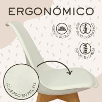 Comedor Nórdicas con Respaldo Ergonómico Sillas de Cocina con Madera de Haya Maciza con Tela Anti - details 2