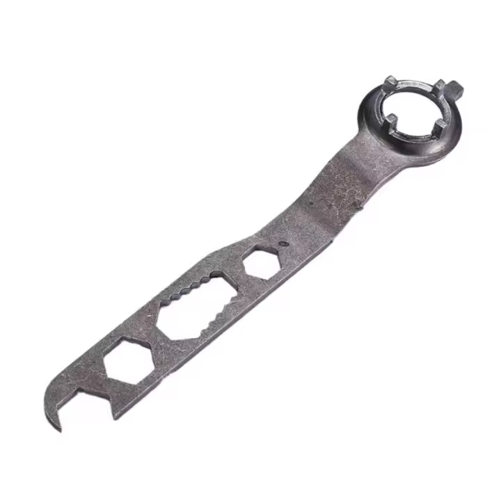 Llave de amoladora angular de 4 garras, sujeción estable, llave de desmontaje de alta resistencia, amoladora de acero de doble cabeza, llave de tuerca con reborde - 1