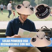 Sombrero de ventilador con panel solar, sombrero de cubo, ala ancha, protección UV, equipo deportivo al aire libre para mujeres, hombres, vacaciones en la playa, - details 13