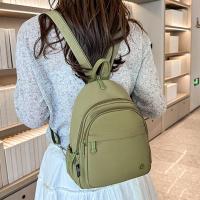 Mochila portátil de nailon para mujer, mochila informal ligera, impermeable, con múltiples bolsillos, con asa, Color sólido - details 6