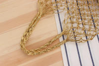 Instagram-Bolso de mano tejido con hierba para mujer, bolsa de playa con gancho de mano de hilo dorado y plateado sólido, a la moda, nuevo - details 7