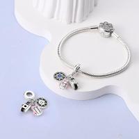 Abalorio de joyería de plata para hacer bolsos para cámaras y pulseras de brújula con cuentas de circonita - details 2