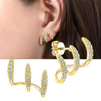 Pendientes de moda de plata de ley 925, pendientes brillantes con circonita, adecuados para festivales de música diarios y múltiples ocasiones, regalo del día de la madre - details 0
