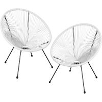 Juego de Sillas de Jardín Exterior Estilo Acapulco Resistente a la Intemperie, Polietileno para Cintas y Patas, Hasta 120kg Negro - details 17