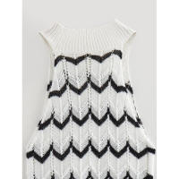 BUNO-Verano estilo europeo y americano mujer Casual rayas cuello alto sin mangas tejido chaleco vestido temperamento falda ajustada - details 5