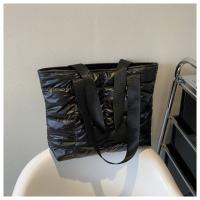 Moda señoras Tote bolsos de gran capacidad de algodón acolchado bolsa de compras rombo bolso portátil acolchado sólido para viajes de ocio - details 32
