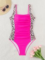 Bañador de leopardo de una pieza para mujer, traje de baño Vintage ajustado, bañadores sexys, ropa de playa XXL 2024 - details 6