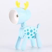 Mini lámpara de noche para el hogar, aspecto Adorable, botón plegable, alimentado por batería, luz LED, lindo perro de dibujos animados, ciervo - details 2