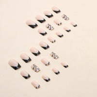 Set De Uñas Postizas Cuadradas 24 Piezas + 1 Archivo + 1 Pieza De Pegamento De Gel Combos De Uñas Postizas De Acrílico - details 1