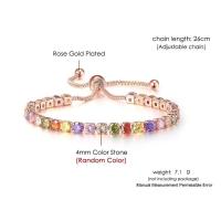 Pulsera de tenis Multicolor ajustable para mujer, brazalete de circonita colorida con arcoíris, cadena de mano, joyería - details 16