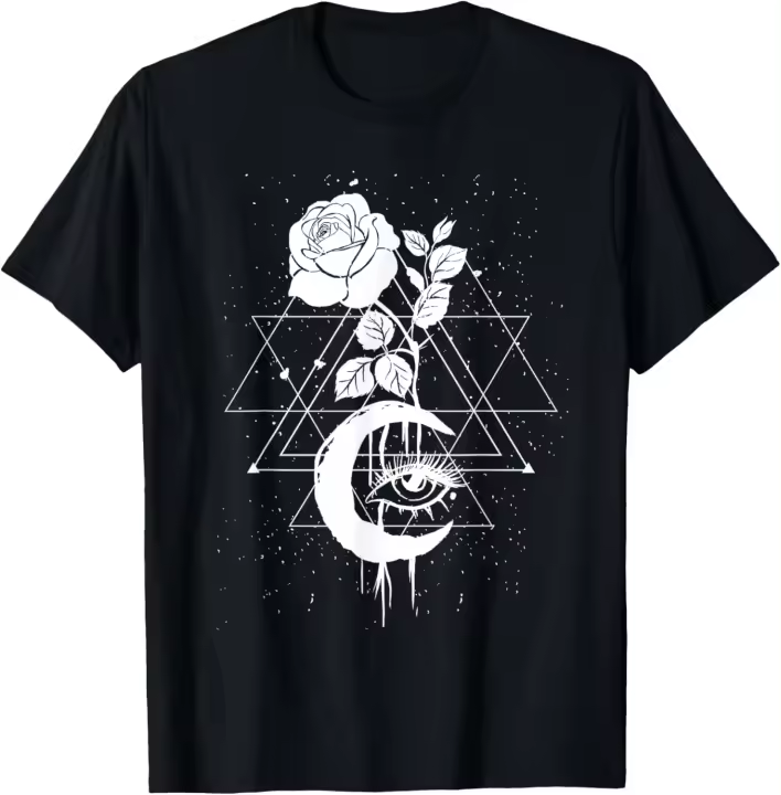 Camiseta gótica Occult Moon Rose Occultismo Brujería Moon Rose - 1