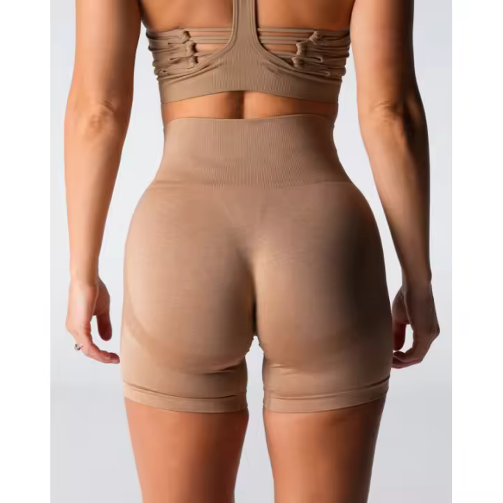 Nylon de poliéster catiónico de estilo europeo y americanoABPantalones cortos de Yoga sin costuras de flor oscura con elevación de cadera grande de hilo de alta elasticidad pantalones de Fitness - 1