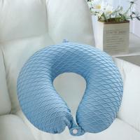 Almohada de viaje en forma de U con patrón de escamas de pescado, almohadilla para reposacabezas extraíble de rebote lento, transpirable y agradable para la piel - details 10