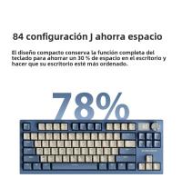 LT84 Teclado Mecánico Tri-modo Inalámbrico Bluetooth Con Cable Eje Verde Gaming Competición Oficina Teclado - details 22