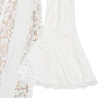 Elegante Vestido Largo de Polyester y Seda Diseño Ajustado Blanco con Hombros Descubiertos - details 22