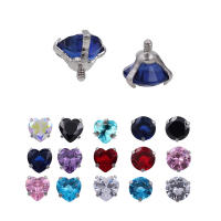 Anillo de circonita con rosca interna para piercing corporal, piercing para el cuerpo, para labio, ceja, lengua, ombligo, joyería para el cuerpo, bola, 5 piezas, 16g, 5mm - details 1