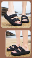 Sandalias de plataforma gruesa con hebilla ajustable para mujer, zapatos de playa, zapatillas de baño, toboganes de suela plana de EVA suave, talla grande 36-47 - details 18