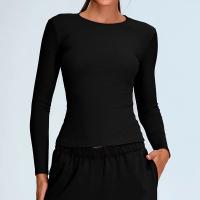 Top deportivo transpirable de manga larga con hombros descubiertos para mujer - details 1
