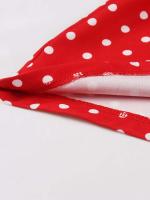 Elegante Vestido de Verano con Cuello de Giro Estilo Vintage Haruku Manga de Gorro Puntos Rojos - details 9
