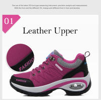 Zapatos deportivos de marca para mujer, zapatillas de deporte de cuero con plataforma, impermeables, a la moda, para senderismo al aire libre, zapatos informales antideslizantes para caminar, calzado para mujer - details 3