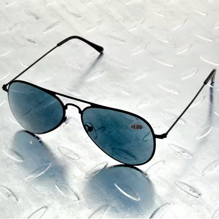 Gafas de Lectura de Piloto de Protección Solar Ligeras de Aleación Lentes Negras Cuida tu Vista - 1