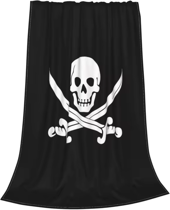 Manta de pirata Skull _ Swords para hombres y mujeres, manta de franela resistente al Pilling, aire acondicionado, sofá - 1