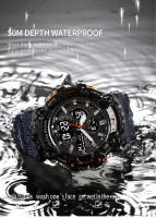 Reloj Deportivo SMAEL para Hombres con Doble Tiempo LED Digital Moda Cronógrafo de Cuentdown Caja de Aleación Impermeable Reloj Militar de Pulsera - details 3