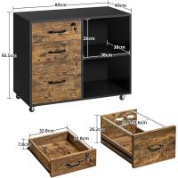 Cajonera Escritorio con Ruedas Cajonera de Oficina 3 Cajones Archivador Móvil de Oficina para Carpetas 80x40x65,5cm Blanco - details 22